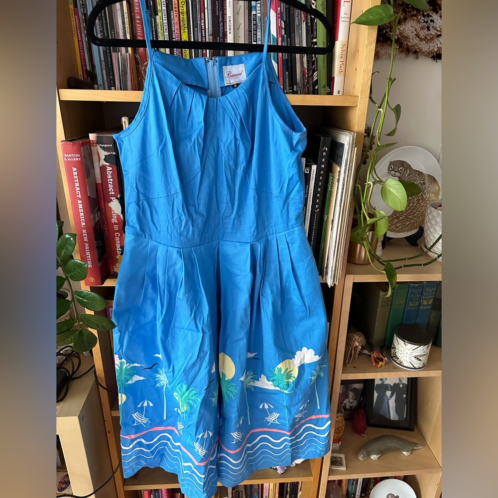 Blue Beach Print Sundress